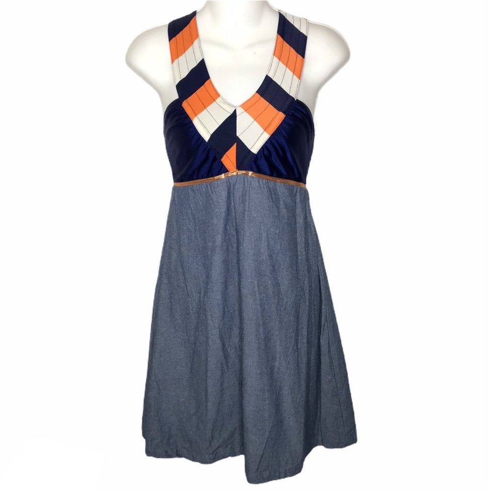 Roberta Oaks Hawaii blue orange mini dress